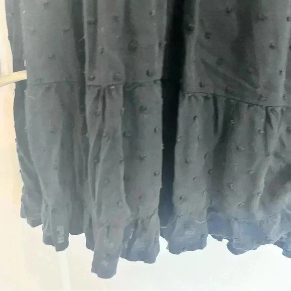 Urban Outfitters Black Swiss Dot Tiered Ruffle Sleeve Lined Babydloll Tiered XS - Picture 5 of 9